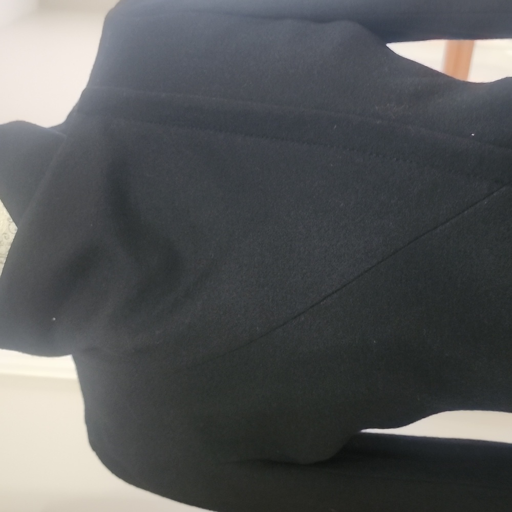 ANN TAYLOR BLACK WOOL BLEND ASYMETRIC HIGH NECK LINED JACKET SZ 2 - Picture 2 of 8